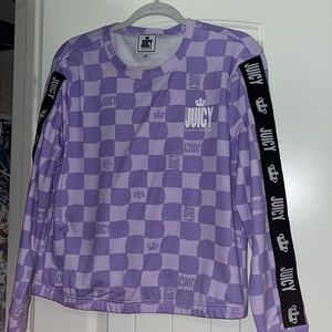 this is a long sleeve purple juicy shirt , it has only been worn once .